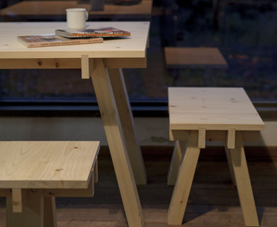 北海道トドマツのテーブル90【CONITURE　コニチャー】